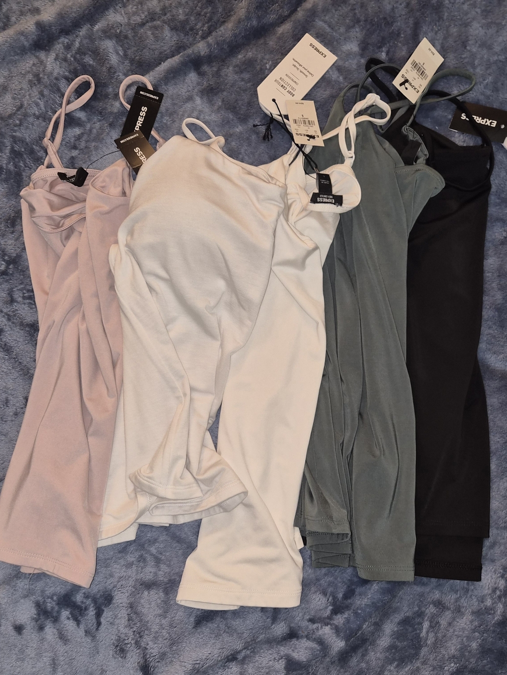 Express Cami Set in Pink, White, Sage, and Black